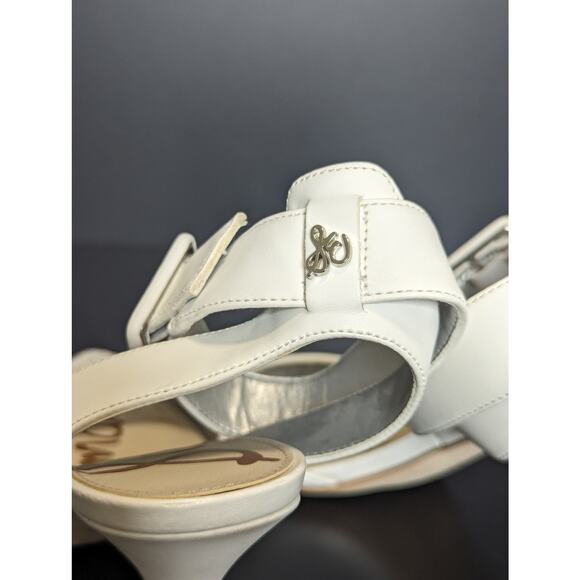 Sam Edelman Odynna Pointed Toe Heels White Laser Cut Floral Dainty Womens 9.5 - Picture 7 of 8